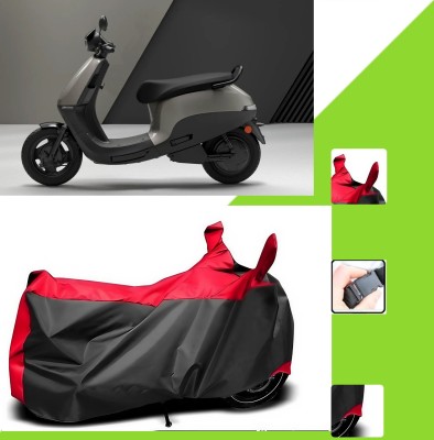 WMIZEXA Two Wheeler Cover for Ola(Electric Scooter, Black, Red)