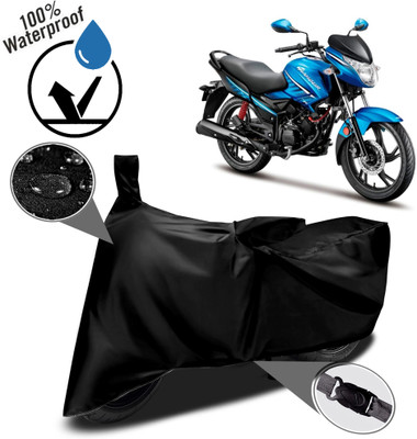 ROYAL AUTO MART Waterproof Two Wheeler Cover for Hero(Glamour, Black)