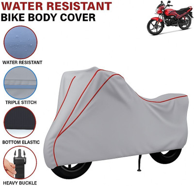 Auto Udaan Waterproof Two Wheeler Cover for Hero(Passion Plus, Grey, Red)