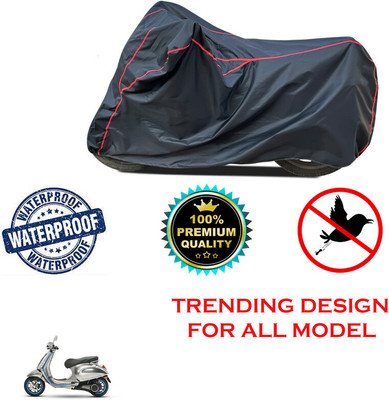 THE REAL ARV Waterproof Two Wheeler Cover for Piaggio(Vespa SXL, Black)