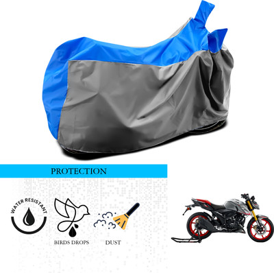 ANTHUB Waterproof Two Wheeler Cover for TVS(Apache RTR 160, Grey, Blue)