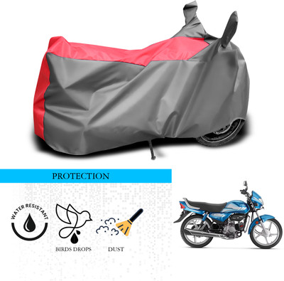 ANTHUB Waterproof Two Wheeler Cover for Hero(CD deluxe, Grey, Red)