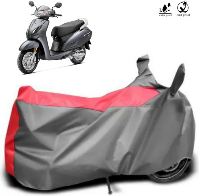 Mdstar Waterproof Two Wheeler Cover for Honda(Activa, Red, Grey)