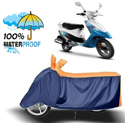ROYAL AUTO MART Waterproof Two Wheeler Cover for TVS(Scooty Pep Plus, Blue, Orange)