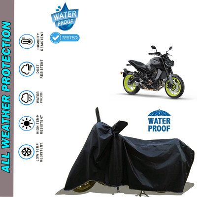 AutoGalaxy Waterproof Two Wheeler Cover for Yamaha(MT 09, Black)