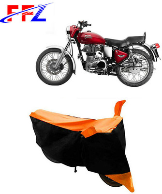FFZ Waterproof Two Wheeler Cover for Royal Enfield(Bullet Electra Twinspark, Black, Orange)