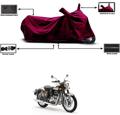 Amexride Two Wheeler Cover for Royal Enfield(Classic 350, Maroon)