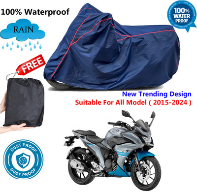 AutoGalaxy Waterproof Two Wheeler Cover for Yamaha(Fazer 25 BS6, Blue, Red)