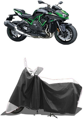 SUGASHRI Waterproof Two Wheeler Cover for Kawasaki(ZH2 BS6, White, Black)