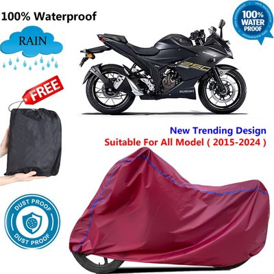 OliverX Waterproof Two Wheeler Cover for Suzuki(Gixxer SF 250, Maroon)