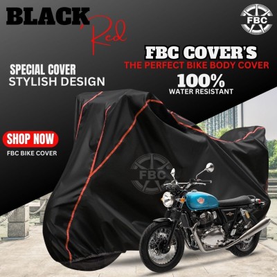 FBC Waterproof Two Wheeler Cover for Royal Enfield(Interceptor 650, Black, Red)