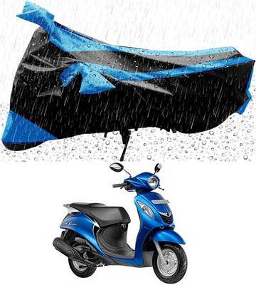 Mdstar Waterproof Two Wheeler Cover for Yamaha(Fascino, Blue, Black)