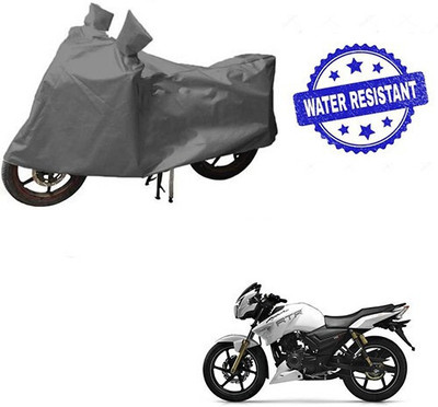 DeepShakshi AUTOMOTIVE Waterproof Two Wheeler Cover for TVS(Apache RTR 180, Grey)