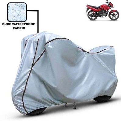 Delphinium Waterproof Two Wheeler Cover for Hero(Passion Xpro, Silver, Black)