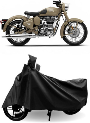 Mdstar Waterproof Two Wheeler Cover for Royal Enfield(Classic 500, Black)