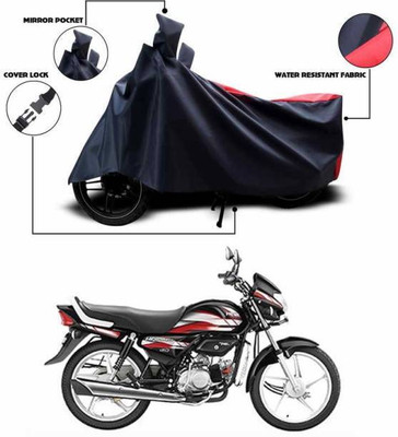 RAAMKM Two Wheeler Cover for Hero(HF Deluxe i3s, Red, Black)