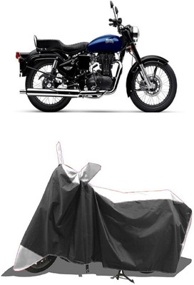 SUGASHRI Waterproof Two Wheeler Cover for Royal Enfield(350, White, Black)