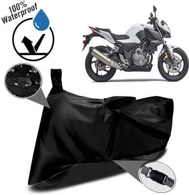 ROYAL AUTO MART Waterproof Two Wheeler Cover for Honda(CBF, Black)