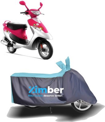 ZIMBER Two Wheeler Cover for TVS(Scooty Pep+, Blue, Grey)