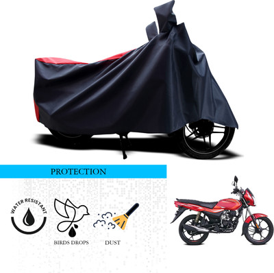 ANTHUB Waterproof Two Wheeler Cover for Bajaj(Platina 110 H-Gear, Black, Red)