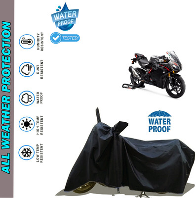 AutoGalaxy Waterproof Two Wheeler Cover for TVS(Apache RR 310, Black)