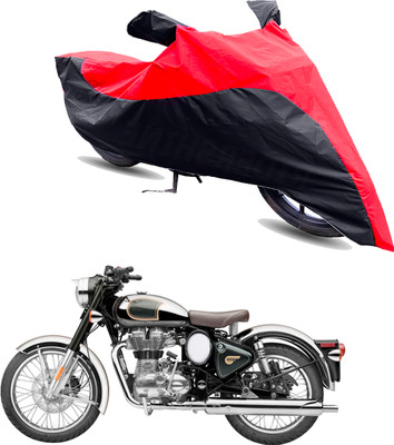 Motodreka Two Wheeler Cover for Royal Enfield(Classic Chrome, Red, Black)