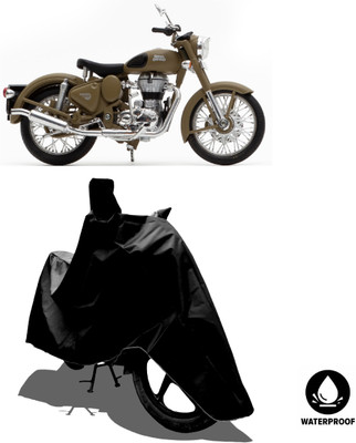 Amexride Waterproof Two Wheeler Cover for Royal Enfield(Classic Desert Storm, Black)
