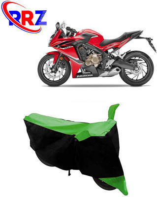 RRZ Waterproof Two Wheeler Cover for Honda(CBR 650F, Black, Green)