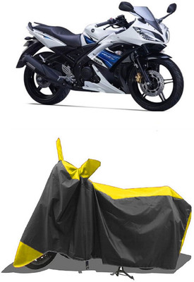 SUGASHRI Waterproof Two Wheeler Cover for Yamaha(YZF R15 S, Yellow, Black)