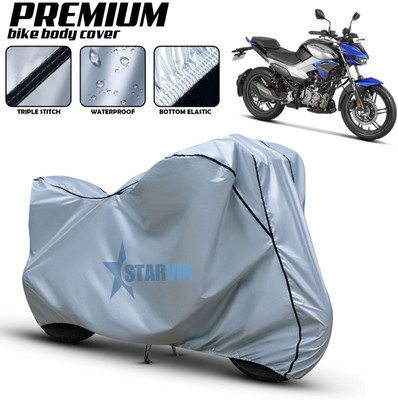 Starvin Waterproof Two Wheeler Cover for Hero(Xtreme, Silver, Black)