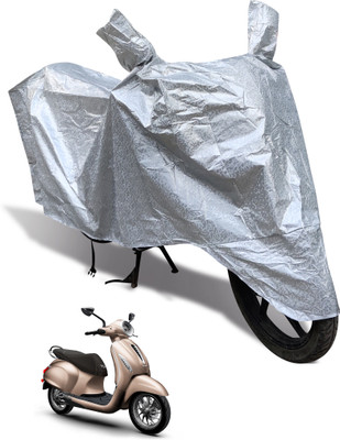 Euro Care Waterproof Two Wheeler Cover for Bajaj(New Chetak, Silver)