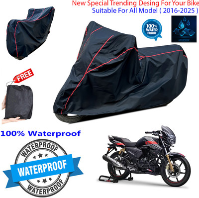 OliverX Waterproof Two Wheeler Cover for TVS(Apache RTR 180, Black)