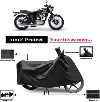 Amexride Two Wheeler Cover for Kawasaki(W800 BS6, Black)
