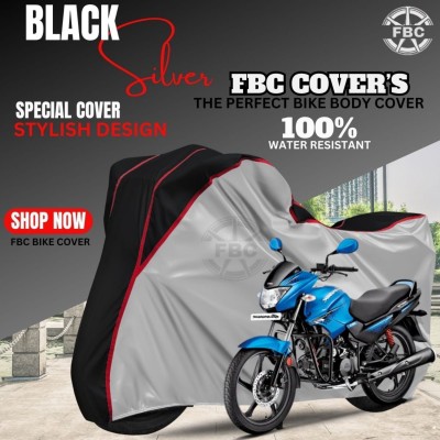 FBC Waterproof Two Wheeler Cover for Hero(Glamour, Silver, Multicolor)