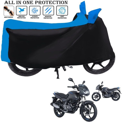 SThanaveX Waterproof Two Wheeler Cover for Bajaj(Pulsar 125, Black, Blue)