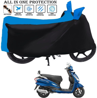 AUTOCAD Waterproof Two Wheeler Cover for Hero(Destini 125, Black, Blue)