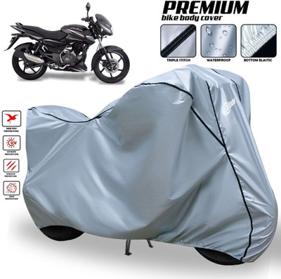 xodi Waterproof Two Wheeler Cover for Bajaj(Pulsar 150 DTS-i, Silver, Black)