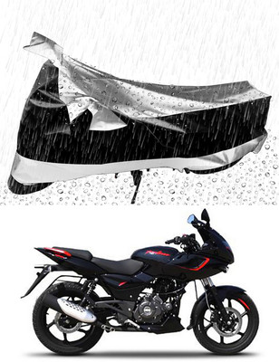 Mdstar Waterproof Two Wheeler Cover for Bajaj(Pulsar 180F, Silver, Black)