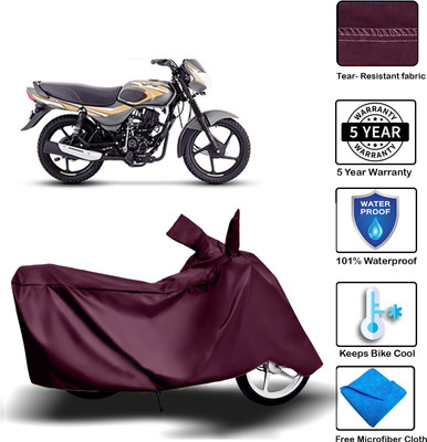 MISSION COLLECTION Waterproof Two Wheeler Cover for Bajaj(CT 100, Maroon)
