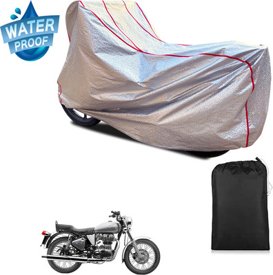 GOSHIV-car and bike accessories Waterproof Two Wheeler Cover for Royal Enfield(Electra 4S, Silver)
