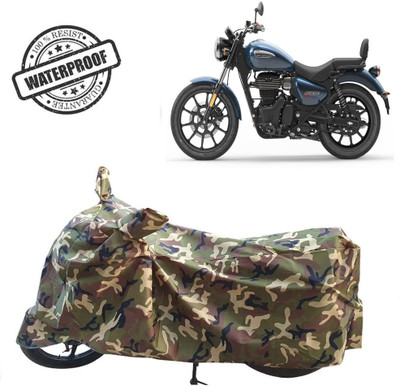 ROYAL AUTO MART Waterproof Two Wheeler Cover for Royal Enfield(Meteor 350, Green, Multicolor)