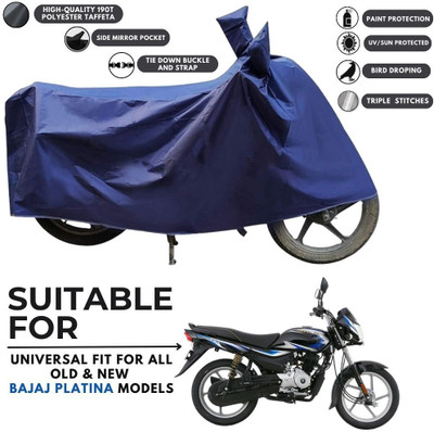 MADAFIYA Two Wheeler Cover for Bajaj(Platina 100 BS6, Blue)