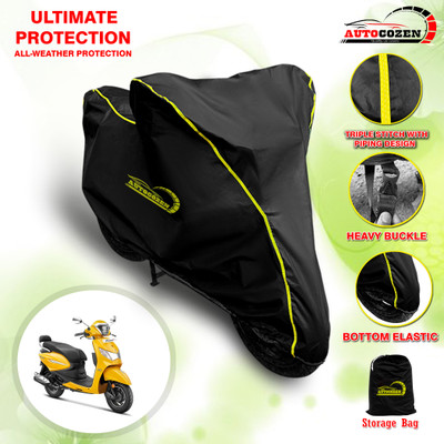 AUTOCOZEN Waterproof Two Wheeler Cover for Hero(Pleasure+ 110, Black)