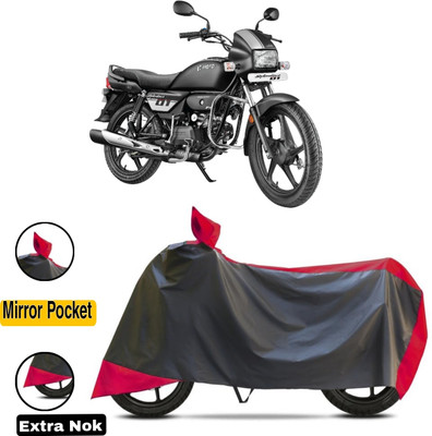 HWSXQAE Waterproof Two Wheeler Cover for Hero(Splendor Plus, Red, Black)
