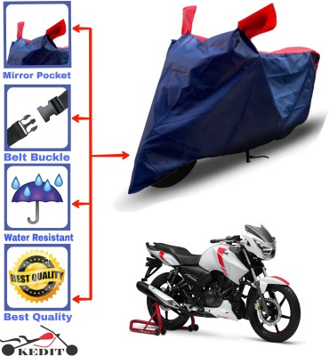 KEDIT Two Wheeler Cover for TVS(Apache RTR 160, Red, Blue)