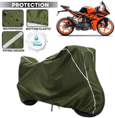 kerwa Waterproof Two Wheeler Cover for KTM(RC 200, Green, White)