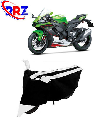 RRZ Waterproof Two Wheeler Cover for Kawasaki(Ninja ZX-10R, Black, White)