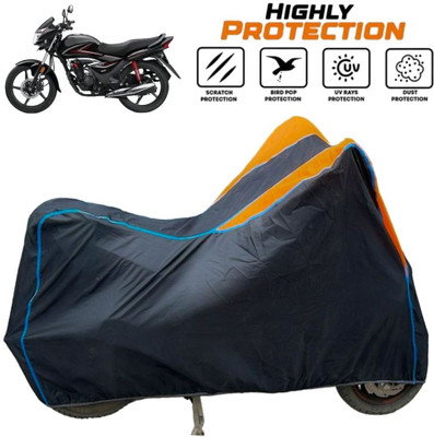 ZAQE Two Wheeler Cover for Honda(CB Shine SP, Black, Orange, Blue)