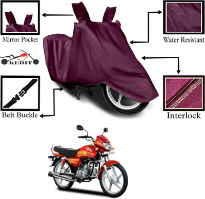 KEDIT Two Wheeler Cover for Hero(CD deluxe, Maroon)