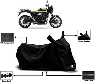 Amexride Two Wheeler Cover for Kawasaki(Z900 RS Cafe Racer BS6, Black)